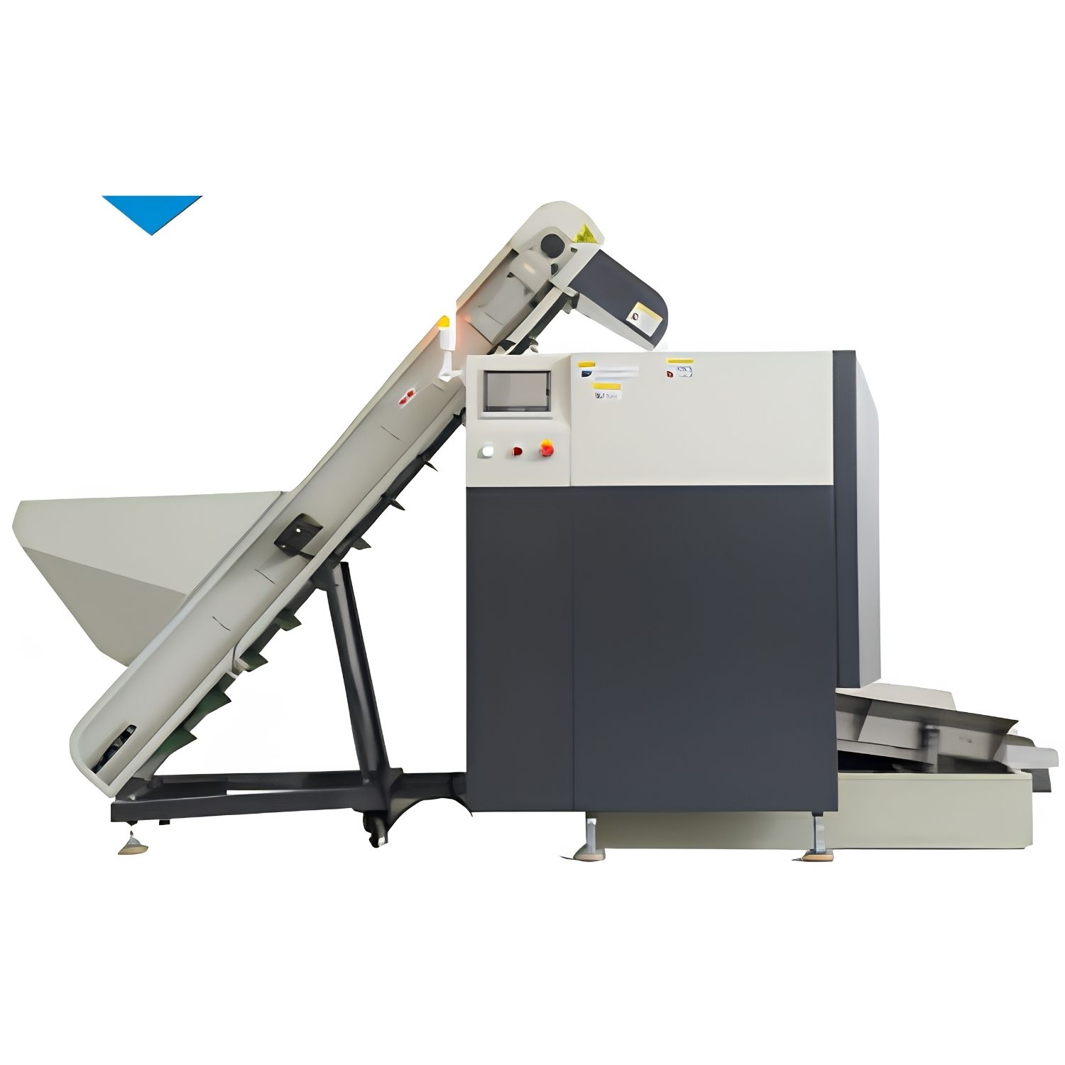 Fully automatic magnetic polishing machine with hopper feed